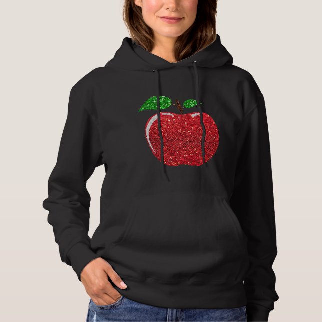 Apple Faux Red Glitter Hoodie (Front)