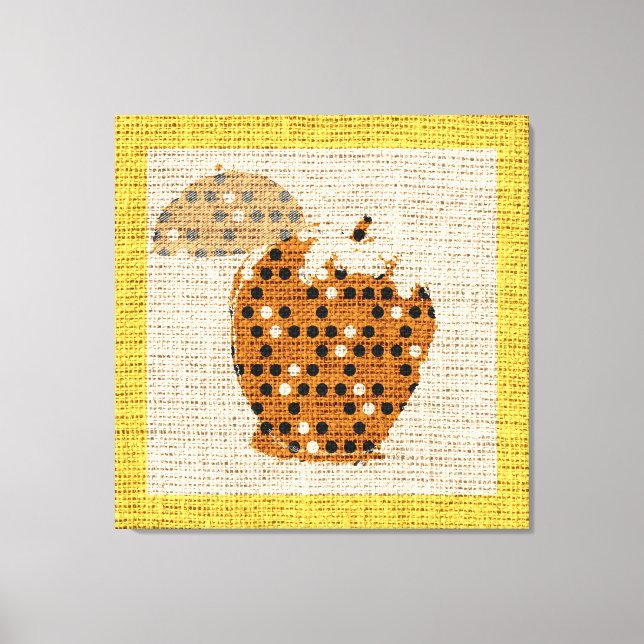Apple Fine Art on Burlap Linen Jute Canvas Print (Front)
