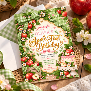 Apple First Birthday Invitation