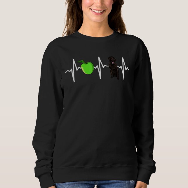 Apple Flat Coated Retriever Heartbeat Dog Sweatshirt (Front)