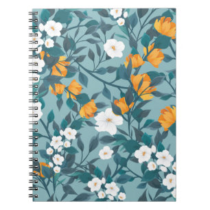 Apple Floral: Blooming Pattern Motif. Notebook