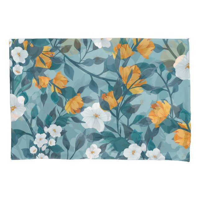 Apple Floral: Blooming Pattern Motif. Pillowcase (Front)
