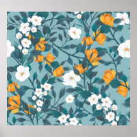 Apple Floral: Blooming Pattern Motif.