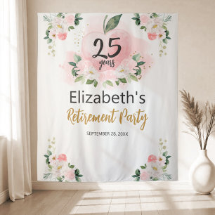 Apple Floral Teacher Retirement Party Backdrop Tapestry