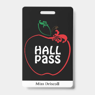 Apple Flourish Classroom Teacher Hall Pass ID Badge