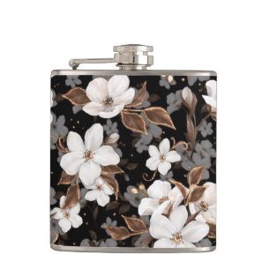Apple flowers hip flask