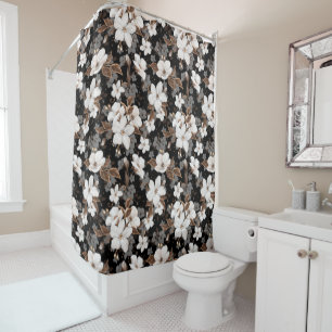 Apple flowers shower curtain
