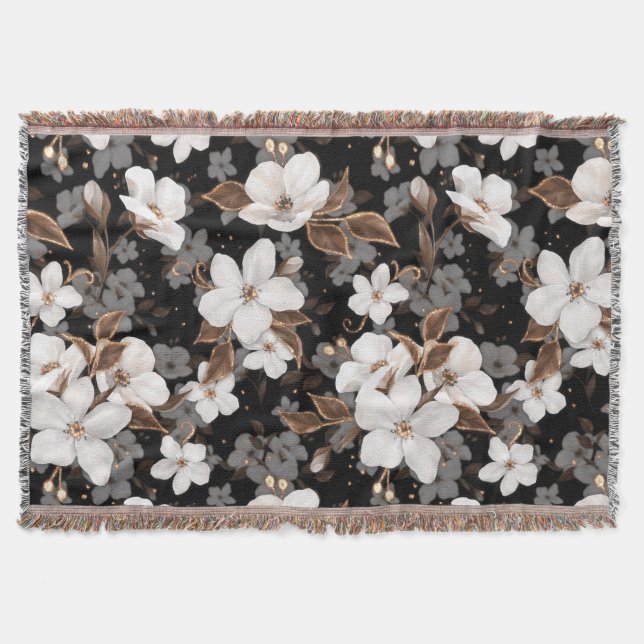 Apple flowers throw blanket (Front)