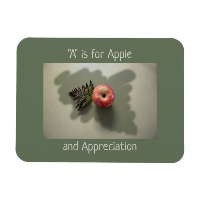 Apple for Teacher Appreciation Customisable Green Magnet (Horizontal)