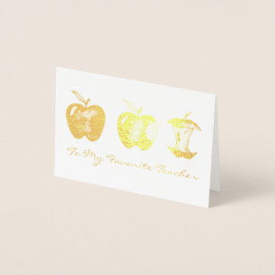 Apple for the Favourite Teacher School Education Foil Card