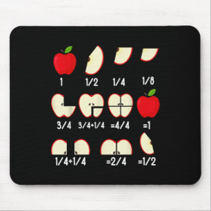 Apple Fraction Math Teachers Back To School Educat Mouse Mat