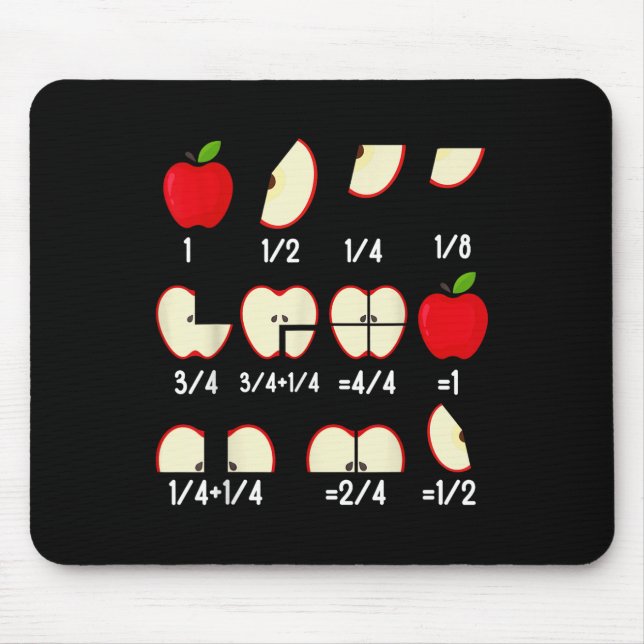 Apple Fraction Math Teachers Back To School Educat Mouse Mat (Front)