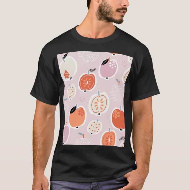 Apple fruit, abstract, summer pattern T-Shirt (Front)