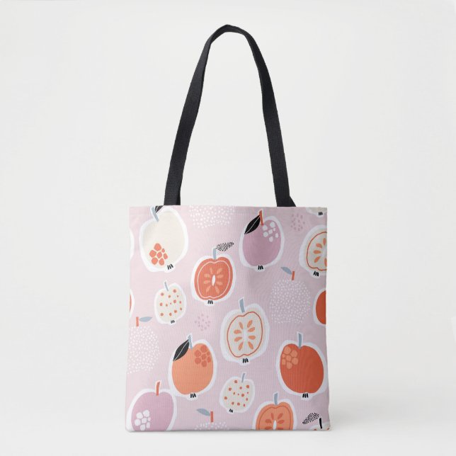 Apple fruit, abstract, summer pattern tote bag (Front)