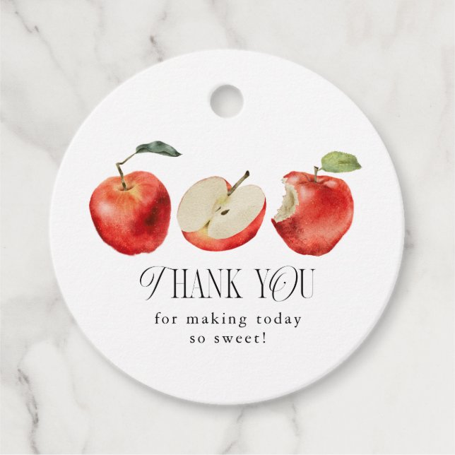 Apple Fruit Bridal Shower Favour Tags (Front)