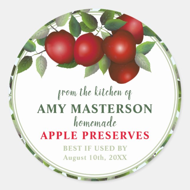 Apple Fruit Canning | Jam Jar Label (Front)