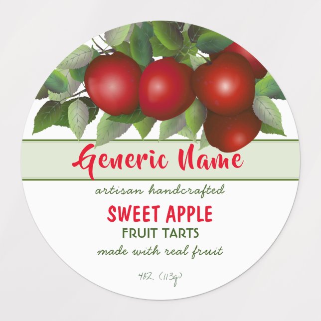 Apple Fruit Canning Package Labels (Design 1)