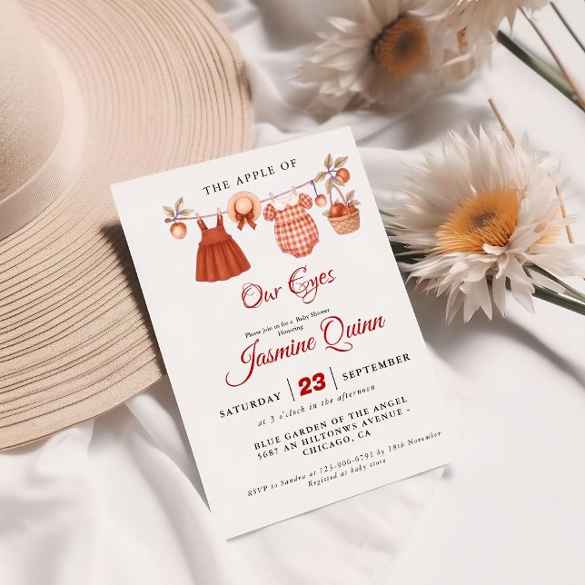 Apple Fruit Fall baby shower  Baby sprinkle Invitation (Creator Uploaded)