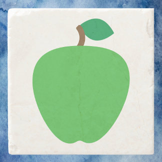 Apple Fruit Green Stone Coaster