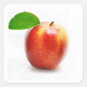Apple Fruit Painting Art - Stickers