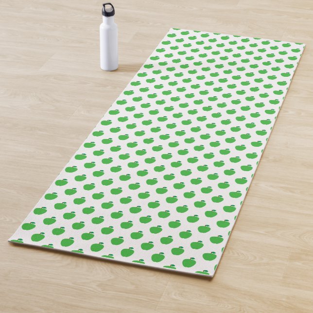 Apple Fruit Pattern Green Yoga Mat (In Situ)