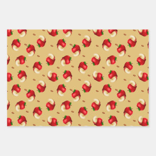 Apple fruit pattern  wrapping paper sheet
