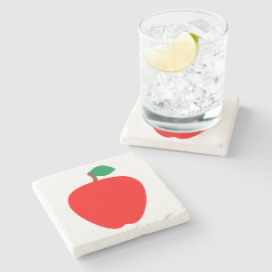 Apple Fruit Red Stone Coaster