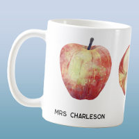 Apple Fruit Watercolor Personalised Teacher
