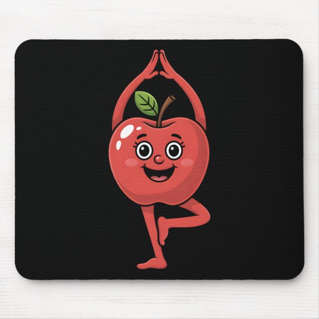Apple Fruit Yoga  Mouse Mat (Front)