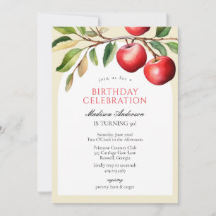 Apple Fruits Birthday Invitation