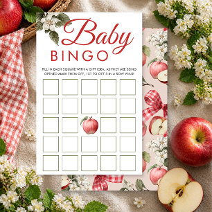Apple & Gingham Baby Shower Bingo Game Cards