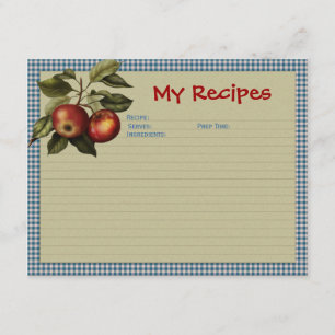 Apple Gingham Recipe Card