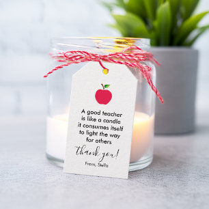 Apple Good Teachers Thank You Appreciation Gift Tags