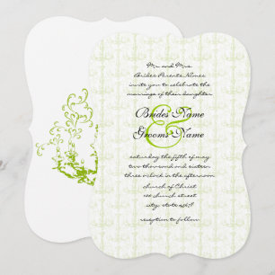 Apple Green Antique Chandelier Wedding Invitation