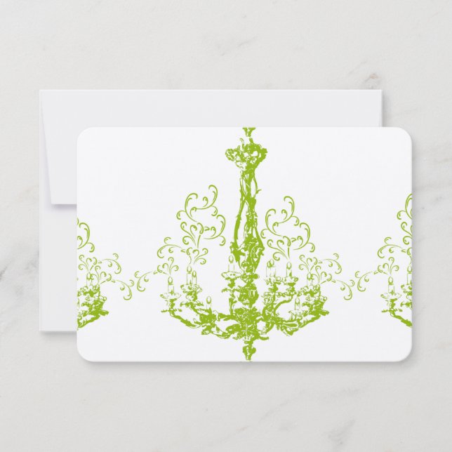 Apple Green Antique Chandelier Wedding Response (Front)