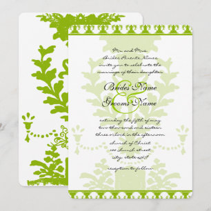Apple Green Antique Urn Wedding Invitation