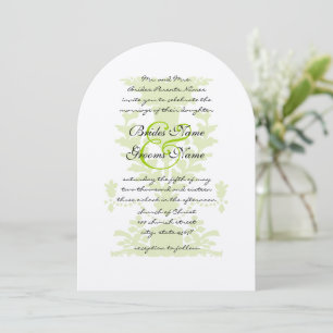 Apple Green Antique Urn Wedding Invitation