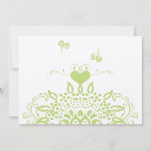 Apple Green Bees and Hearts Wedding Response Invitation