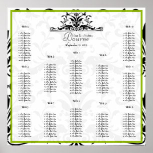 Apple Green & Black Bumble Seating Chart 12 Tables