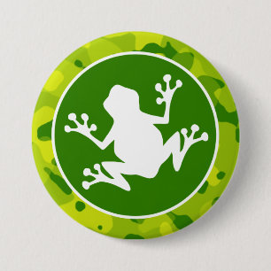 Apple Green Camo; Frog 7.5 Cm Round Badge