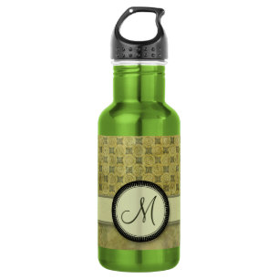 Apple Green Coin Pattern with Monogram 532 Ml Water Bottle