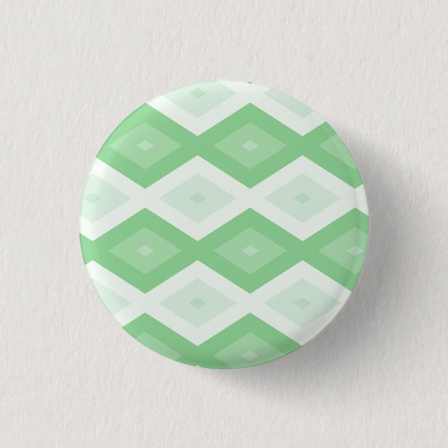 Apple green diamond pattern 3 cm round badge (Front)