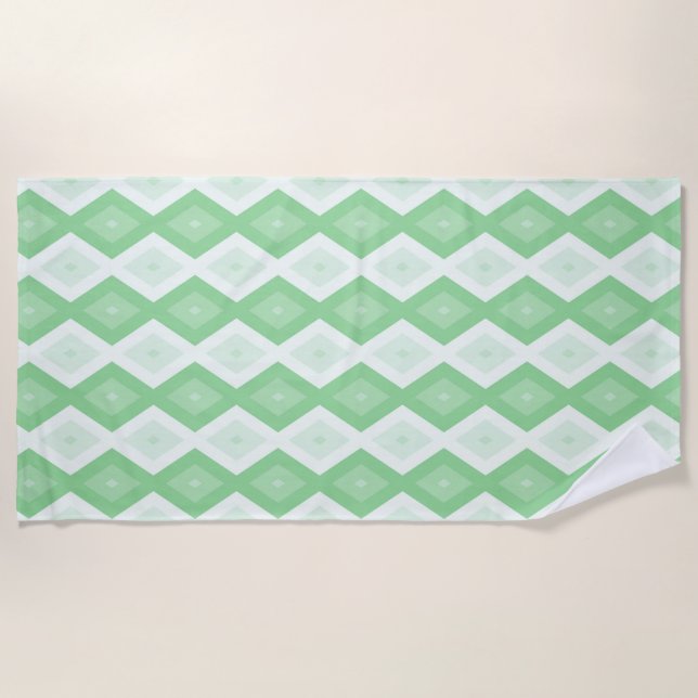 Apple green diamond pattern beach towel (Front)