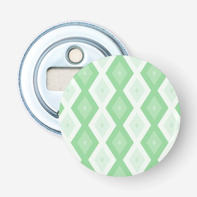 Apple green diamond pattern bottle opener (Front)