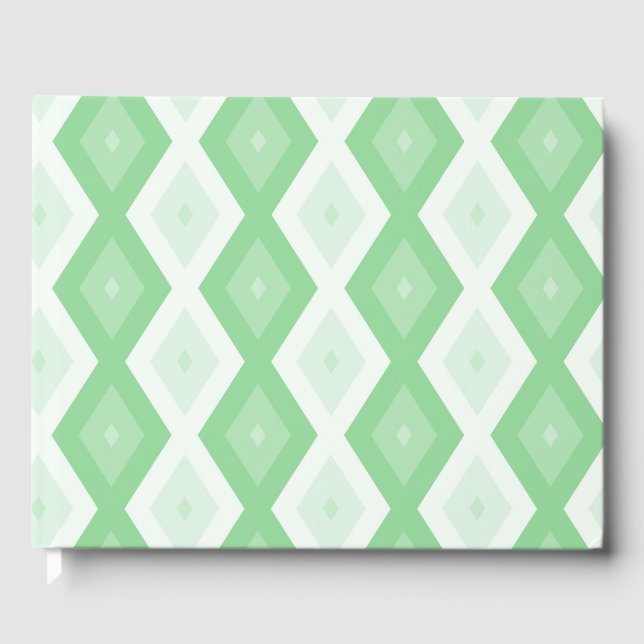 Apple green diamond pattern guest book (Front)