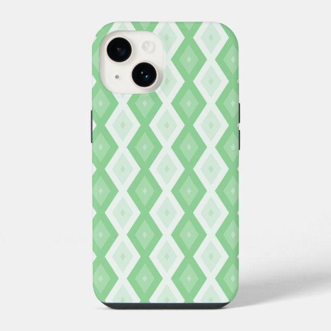 Apple green diamond pattern iPhone case (Back)