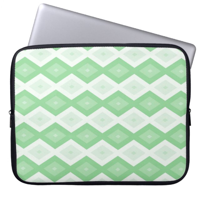 Apple green diamond pattern laptop sleeve (Front)
