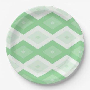 Apple green diamond pattern paper plate