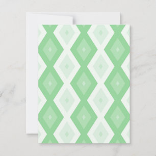 Apple green diamond pattern RSVP card