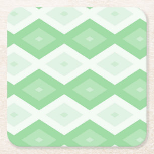 Apple green diamond pattern square paper coaster